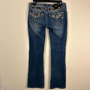 90s Y2K Miss Me navy blue low rise boot cut denim jeans  size 29x34